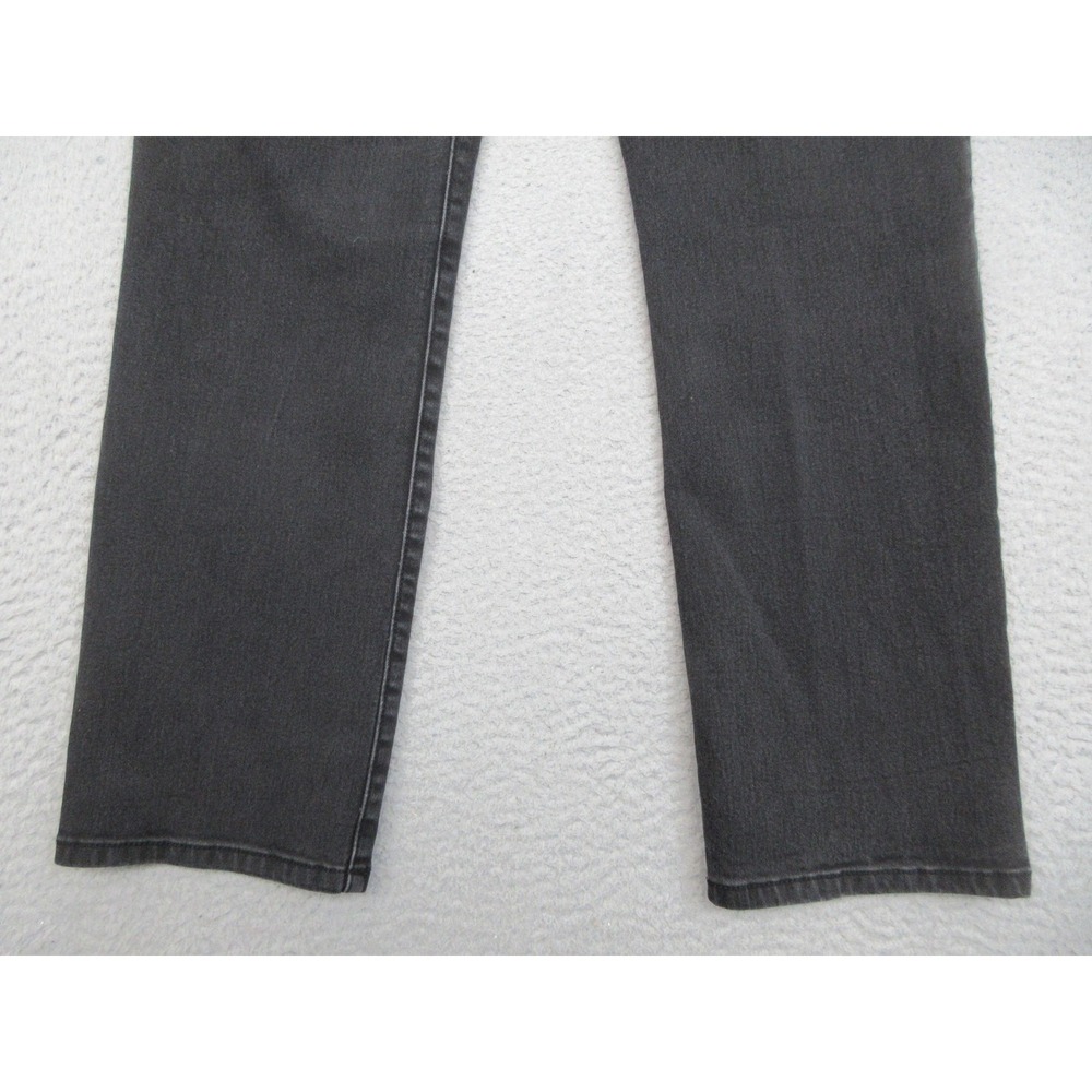 Bandolino Amy Straight Jeans Women 14 Black Charcoal Wash Mid Rise Stretch Denim - Picture 7 of 16